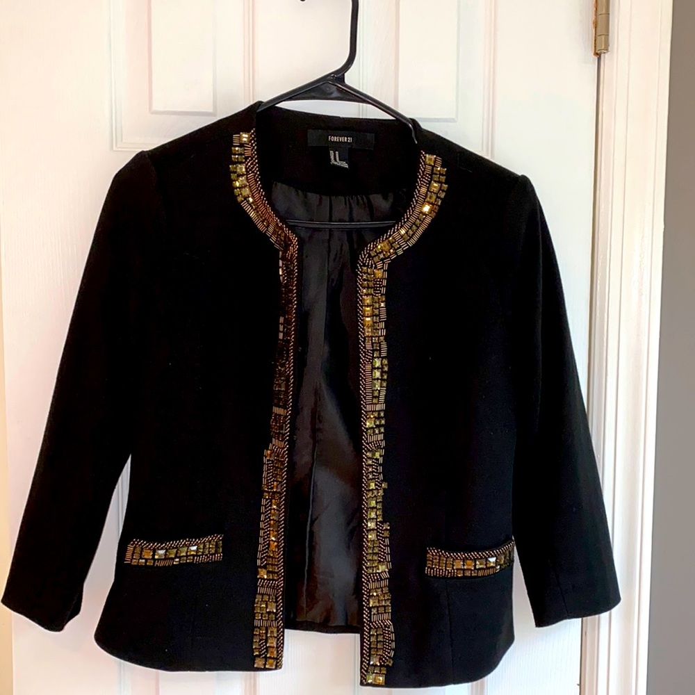 Forever 21 - Black Blazer with Beading size Medium